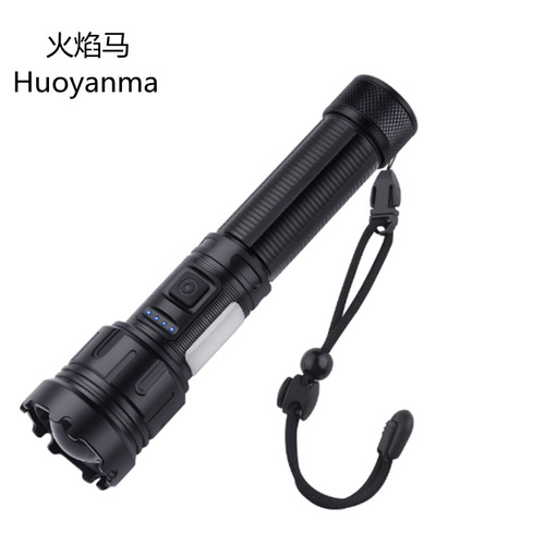 Cross-border telescopic zoom P50 strong light flashlight laser flashlight home outdoor long-range ultra-bright LED flashlight