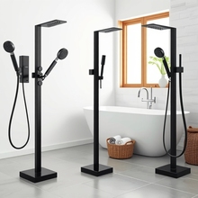 立柱盆家用浴缸淋浴304不绣钢落地增压花洒水龙头。
