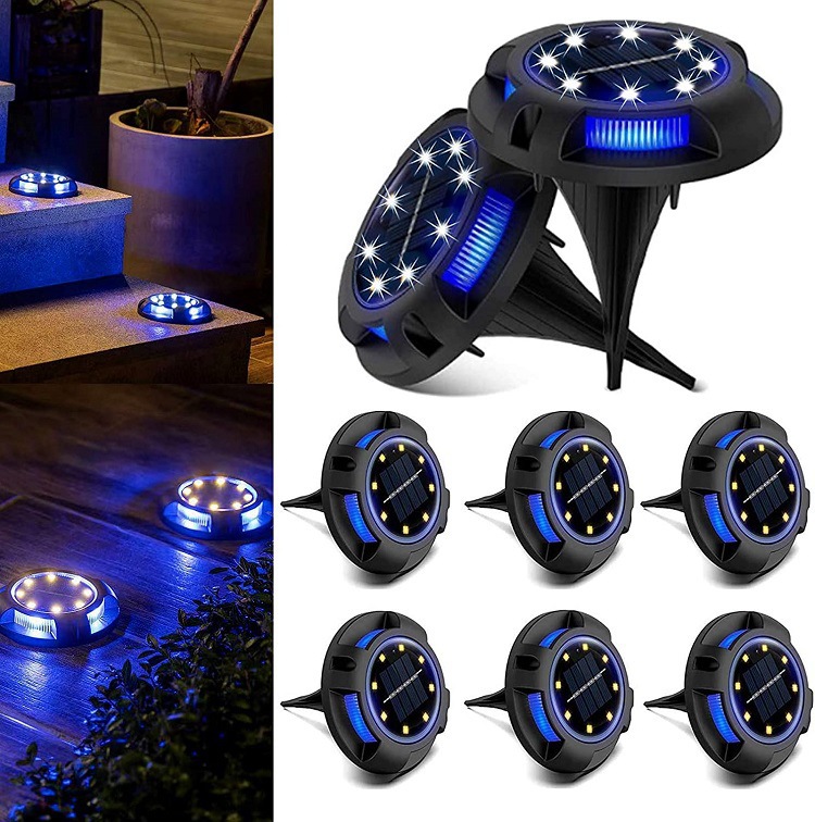 Transfronterizo solar lámpara subterránea al aire libre impermeable LED plug-in lámpara redonda jardín decoración césped lámpara fábrica ventas directas image 2