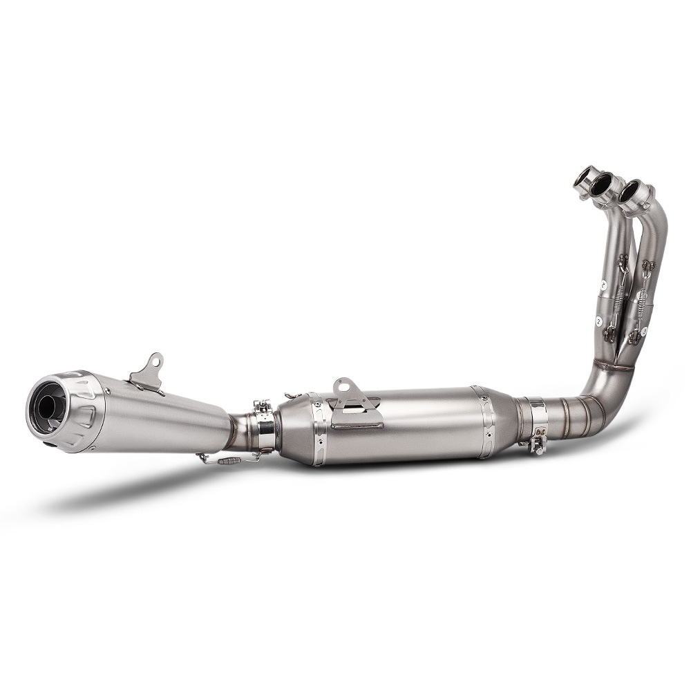 Motorcycle modification suitable for MT09 XSR900 bottom outlet back pressure drum front section exhaust pipe and tail section silencer
