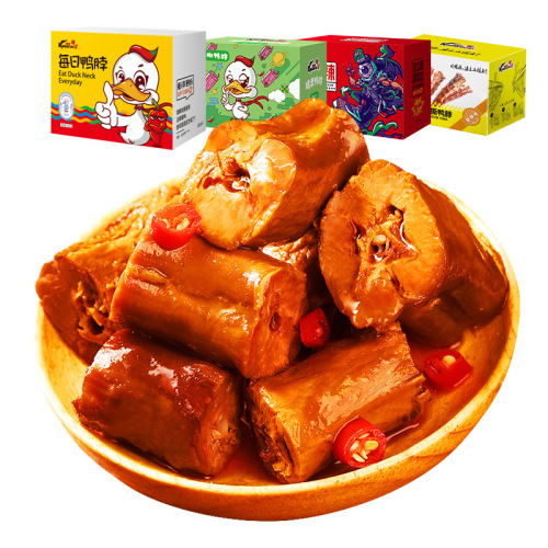 Jingwu Spicy and Hot Duck Neck 450g Preserved Food Ready-to-Eat Snack Duck Neck Manufacturer Casual Meat Internet Celebrity Snack Wholesale
