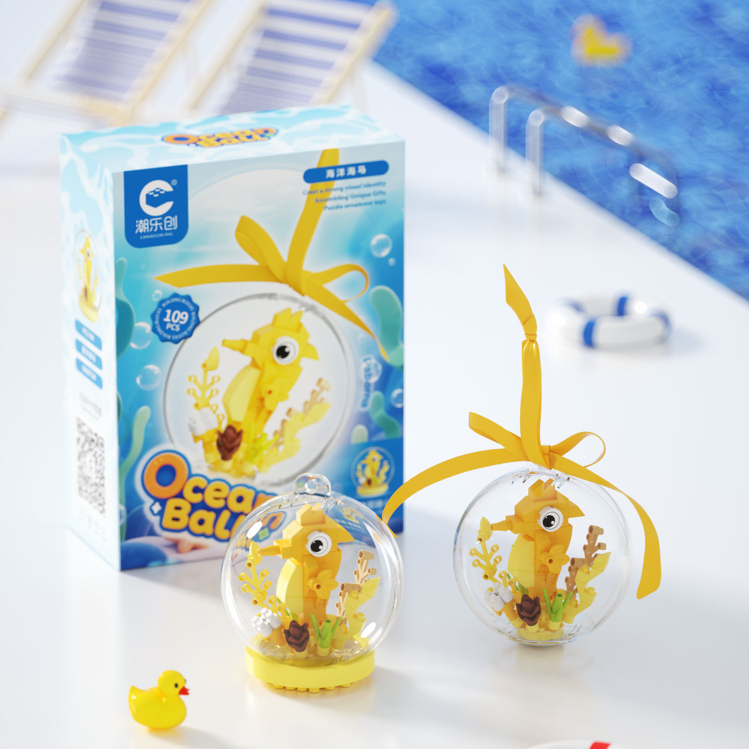 Animal compatible cangrejo mar bolas de alta micropartícula ensamblado bloques de dibujos animados adornos juguetes transfronterizos para niños