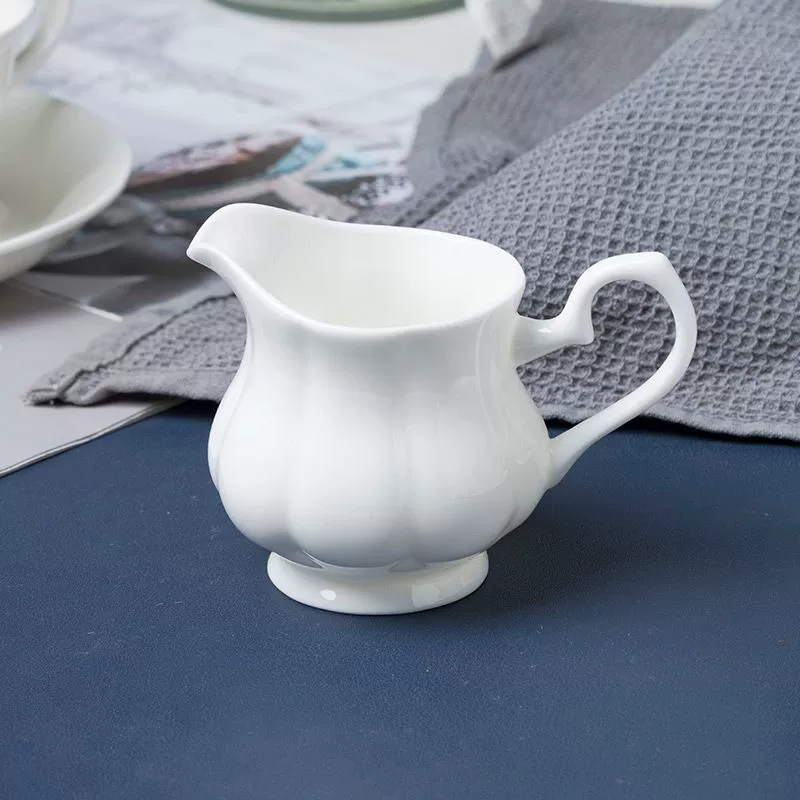 Jingdezhen British Ceramics Coffee Cup Cup Set Pure White Creative Bone Porcelain Coffee Cup Cup Set Bone Porcelain Milk Pot