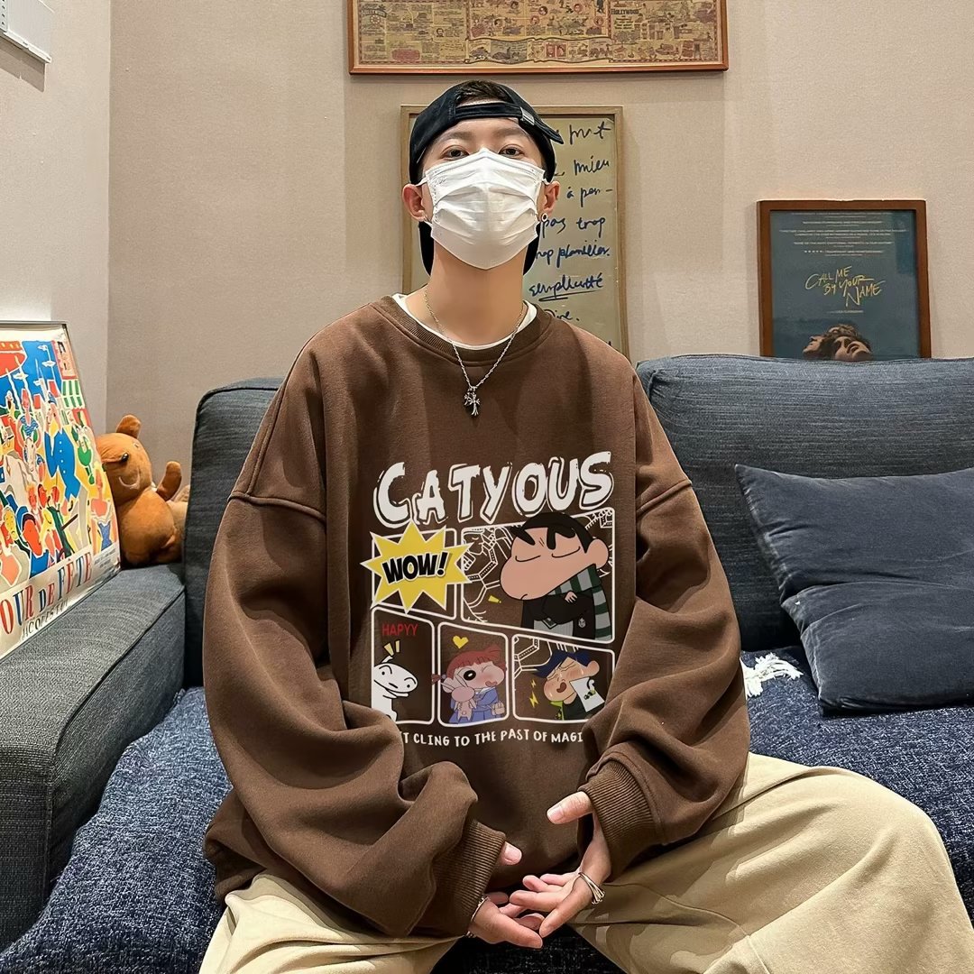 卫衣男款秋冬季美式复古潮牌痞帅重磅百搭宽松学生休闲外套上衣服