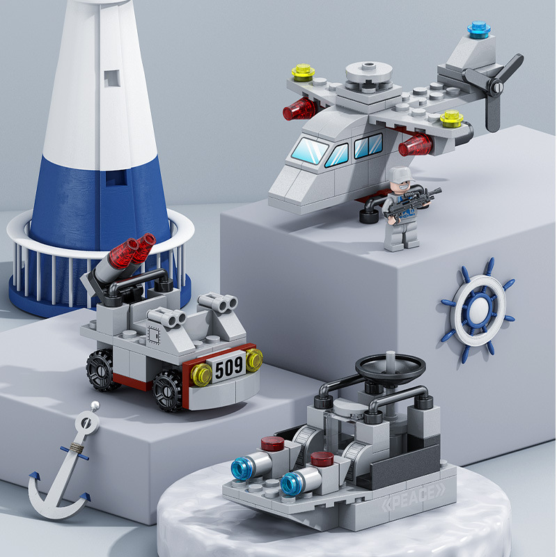 Lele Brothers 9165-9166 destructor de misiles guiados compatible con Lego niños juguetes bloques de construcción modelo regalo