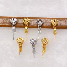 2025新款s925纯银扣头观音佛公吊坠扣头翡翠玉石长针式扣头瓜子扣