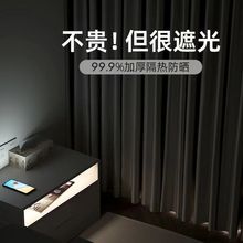 双面黑色全遮光窗帘遮阳帘客厅卧室阳台深色背景帘加厚防晒隔热帘