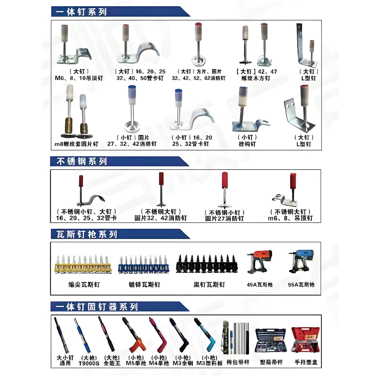 厂家现货迷你钉炮钉消防钉管卡钉一体钉枪吊顶神器专用钉气钉枪