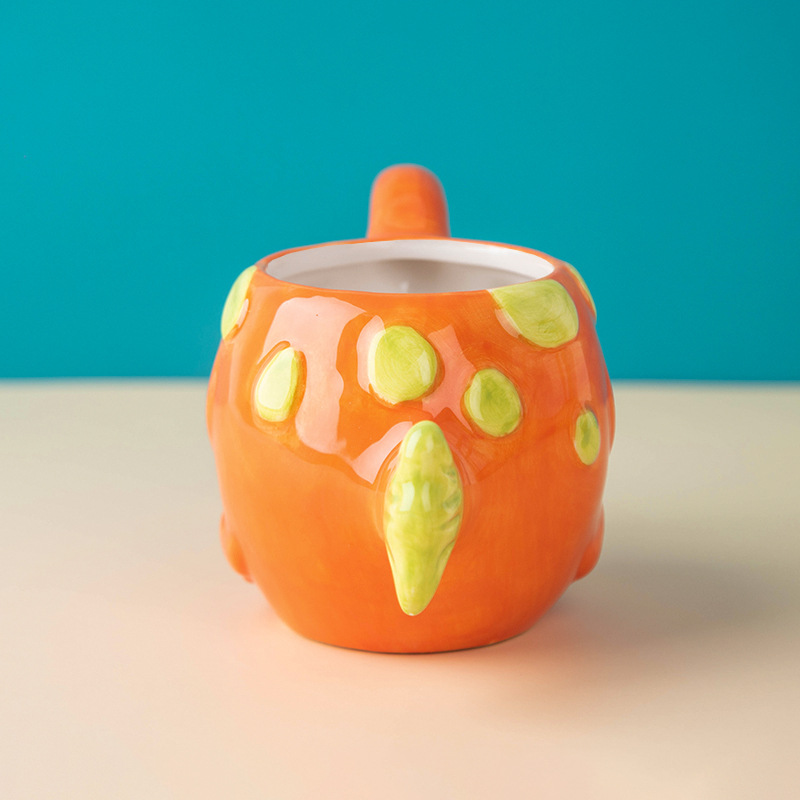 卡通海洋动物杯创意陶瓷杯3D灯笼鱼杯造型杯新奇马克杯咖啡杯花盆