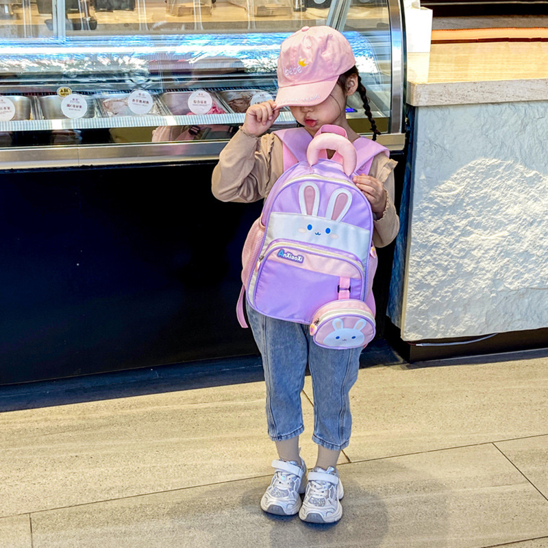 Cute conejo, mochila para niñas, jardín de infantes, caricatura, panda, mochila para niños de 3 años, mochila para niños de 5 años.