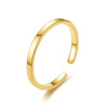 Golden ring stainless steel, accessory for beloved, Korean style, simple and elegant design, pink gold, wholesale