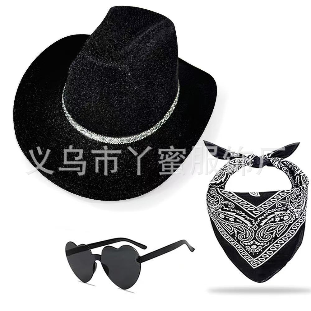 Juego de tres piezas de tiras de diamantes negros parpadeantes
