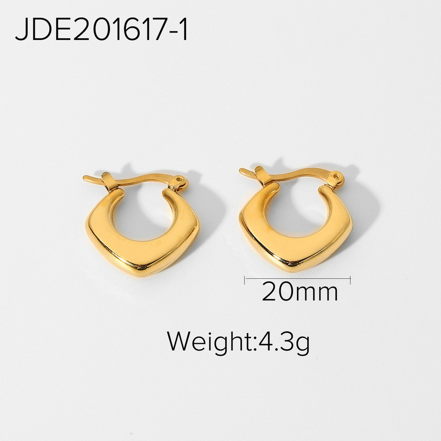 European and American INS style earrings 18K gold stainless steel fashion geometric prismatic earringspicture8