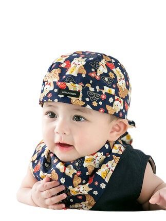 Baby hat summer 0-2 years old male and female baby hat newborn hat pirate hat thin cotton scarf spring and autumn