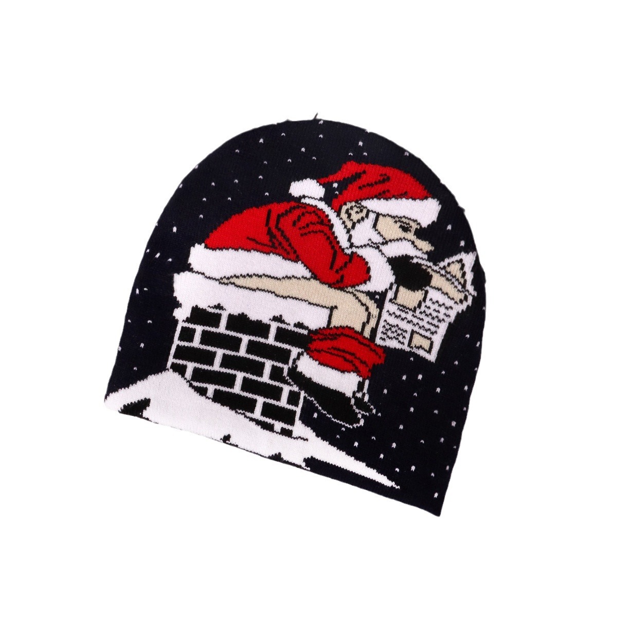 Nuovo cappello di Natale invernale autunno-inverno versatile semplice e dritto lavorato a maglia jacquard per uomo e donna_voghion.com