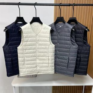 Autumn and winter foreign trade men's and women's lightweight warm quilted down cotton windproof lock warm casual cotton vest all-match vest coat