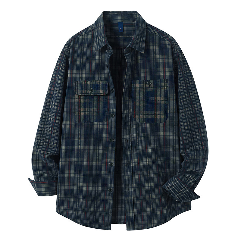 T525 Men's Plaid Long Sleeve Casual Shirt