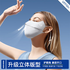 Summer ice silk sunscreen mask full face for women washable sun protection eye corner face mask anti-UV XKZ50