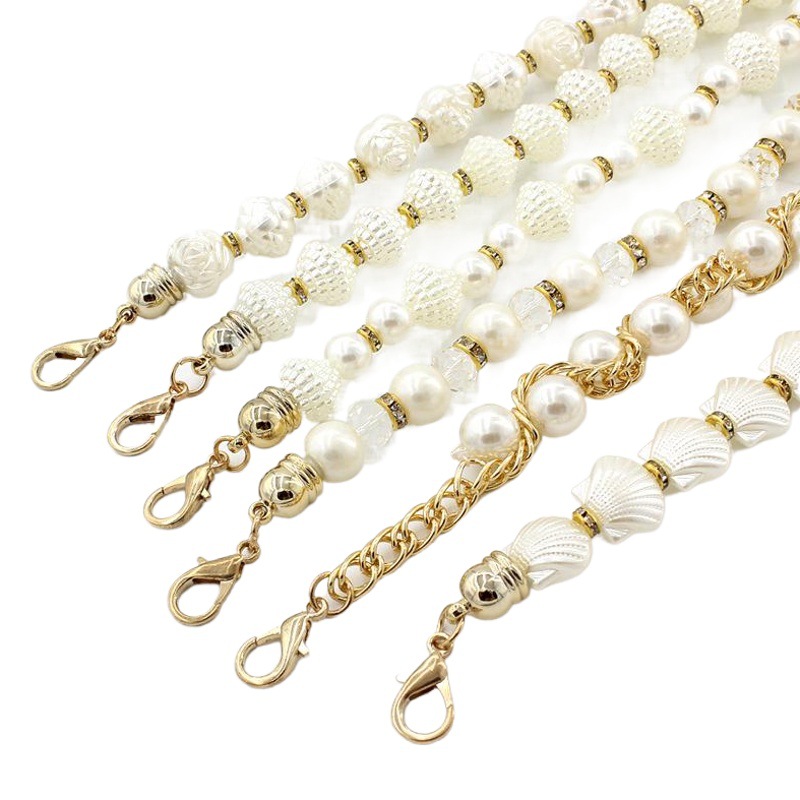 Vestido de cadena de cintura con incrustaciones de perlas dulces de estilo coreano para mujer gancho de metal decorativo Cinturón fino entrega de siete piezas para mujer