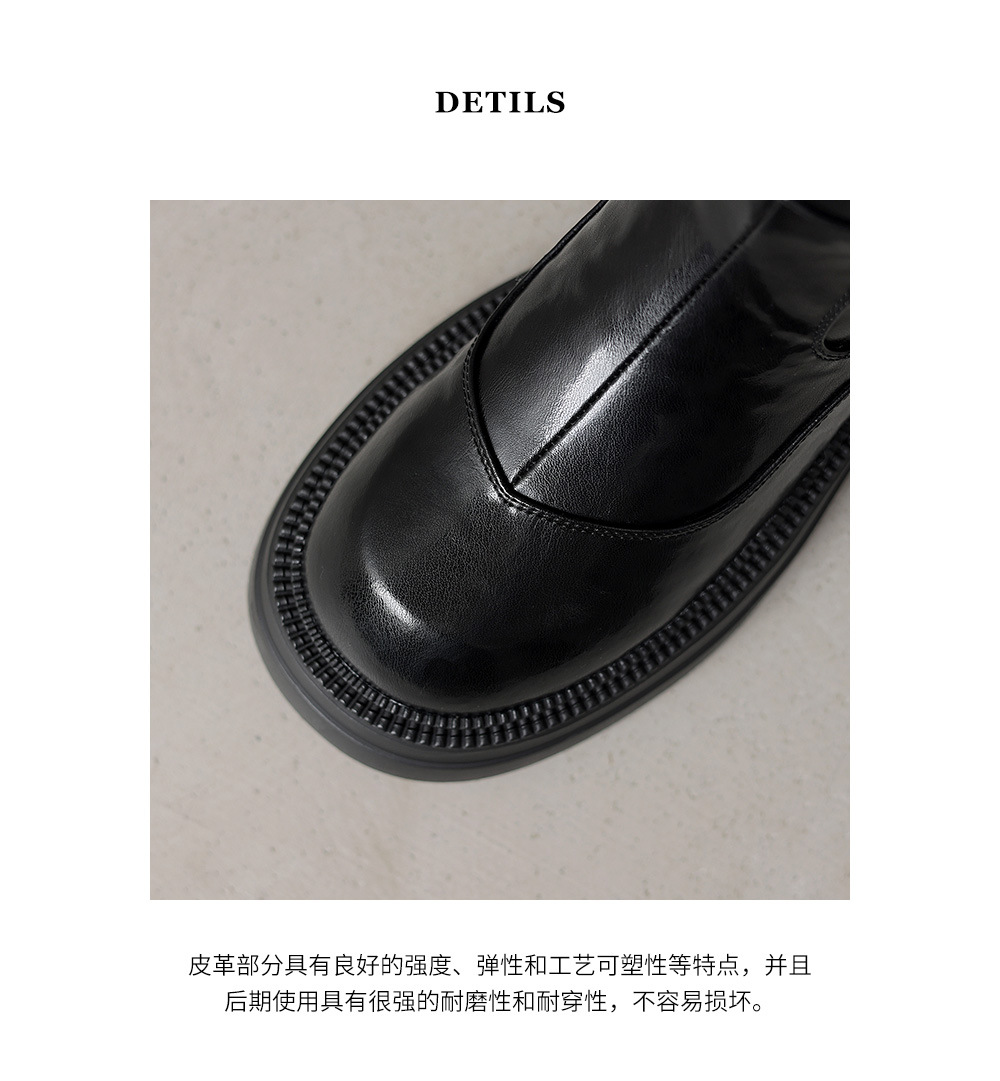 Boot nữ da thật cổ cao đế dày lông ấm mùa đông chống nước — màu nâu chi tiết 19