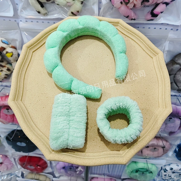 Set, green headband, 3 piece set