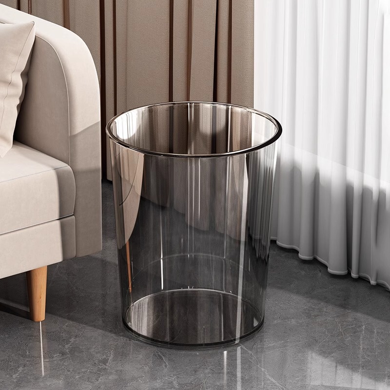 Acrylic Trash Can for Living Room and Kitchen, Light Luxury Storage Bin, Transparent Toilet Kitchen Creative Trendy Simple Wastebasket