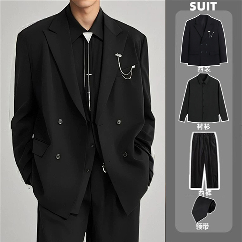 Men's Suit Set, Loose Fit, Stylish and Cool, Spring and Autumn Business Formal Wear, Casual Dress, Wedding High-End Suit Jacket