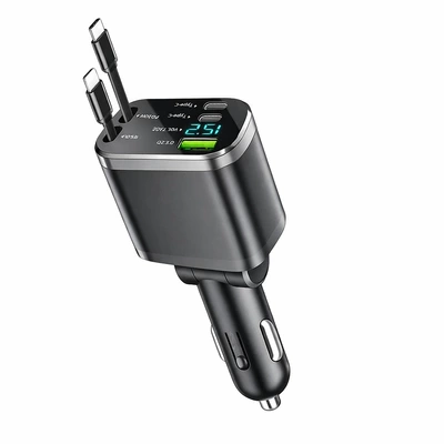 Mobil şarj cihazları, charger with one-to-two digital display double-wire