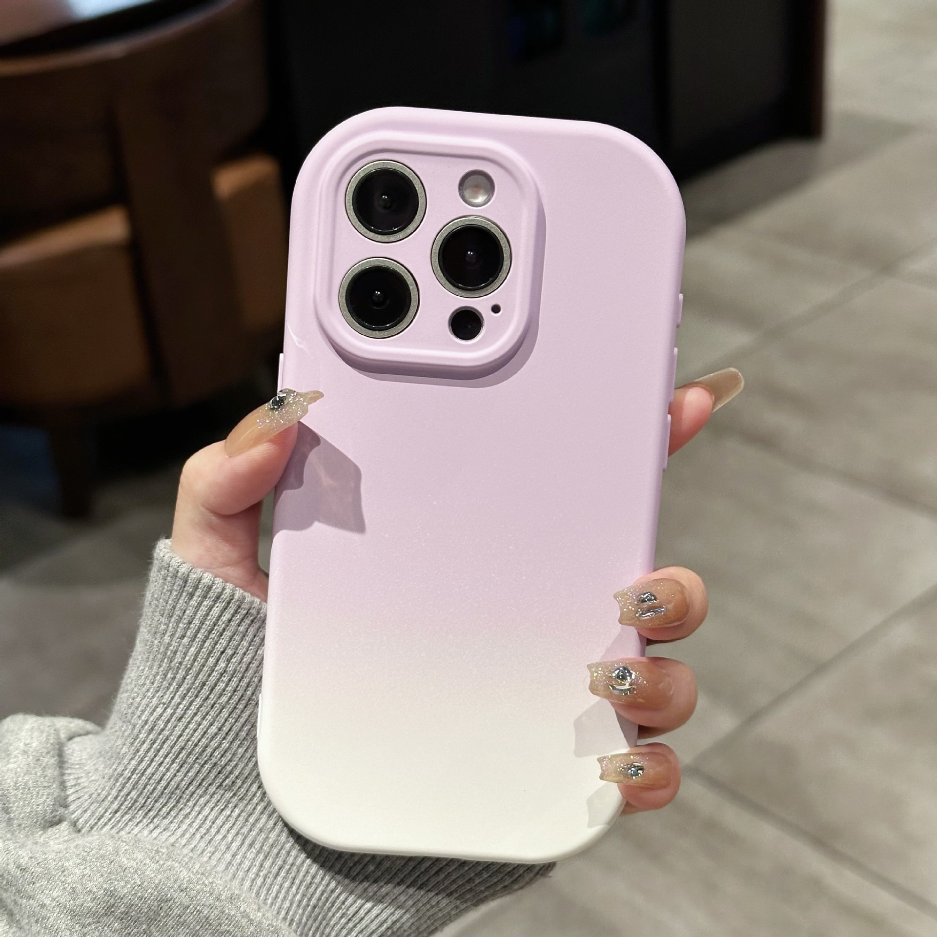 Funda para teléfono móvil 16ProMax de gradiente redondeado de alto valor ins 13 para Apple 14/15 nuevo iPhone 16 femenino