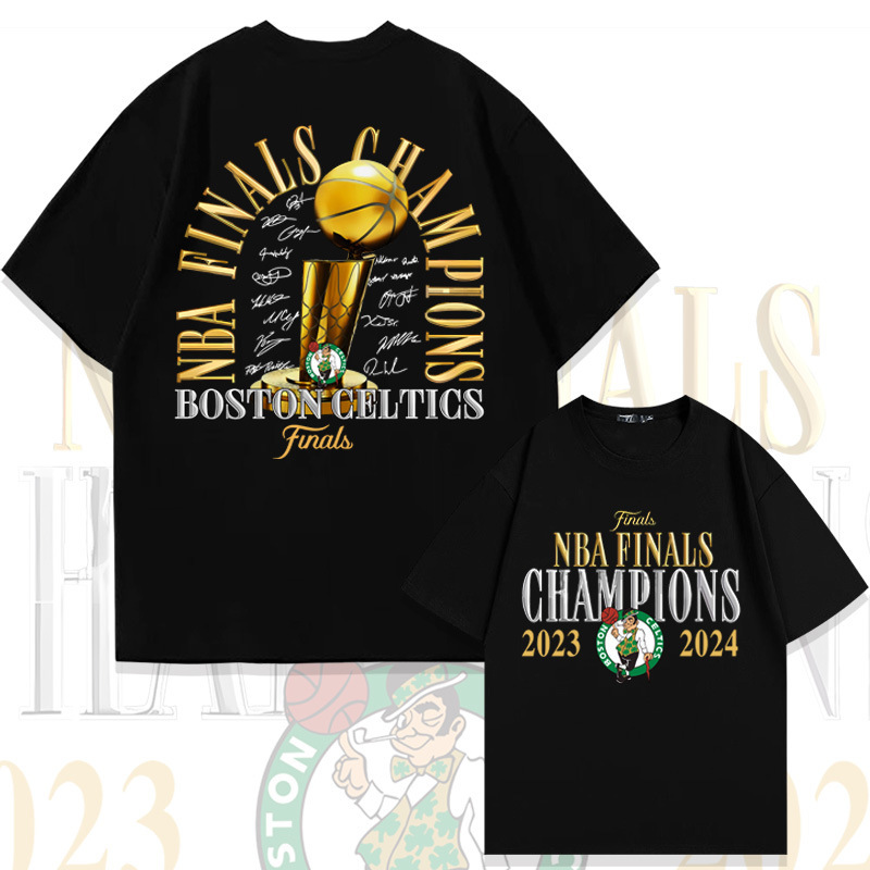 Celtic Total Crown Short-sleeved T-shirt Men's Green Army History 18 Crown Cotton Summer Loose Basketball Top Clothes