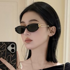 ハイエンドのキャットアイメタルサングラス、抗UVストリート写真撮影、女性用のトレンディなメガネ、日焼け止め、多用途のヨーロッパとアメリカンスタイルのサングラス