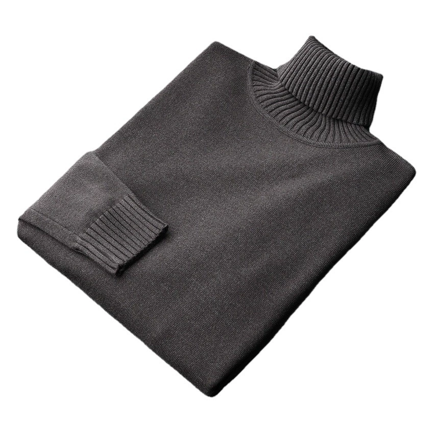 Оптовая продажа мужских свитеров с высоким воротом для внешней торговли, модный и стильный теплый трикотаж, элегантный шерстяной свитер с двойным воротником.