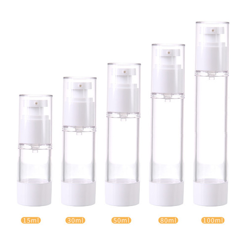Portable lotion transparent dispensing bottle press spray cosmetics set sample dispensing bottle food grade vacuum bottle
