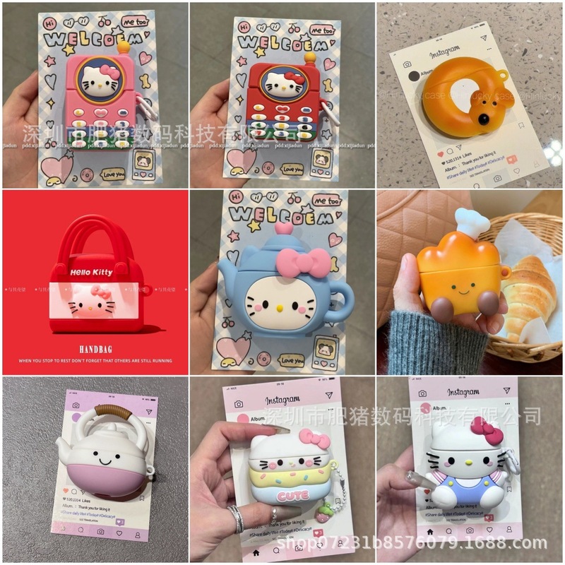 New Cartoon Pattern Suitable for Airpods4 Bluetooth Headphone Cover Apple 2/3/Pro Creative Silicone Protective Cover
