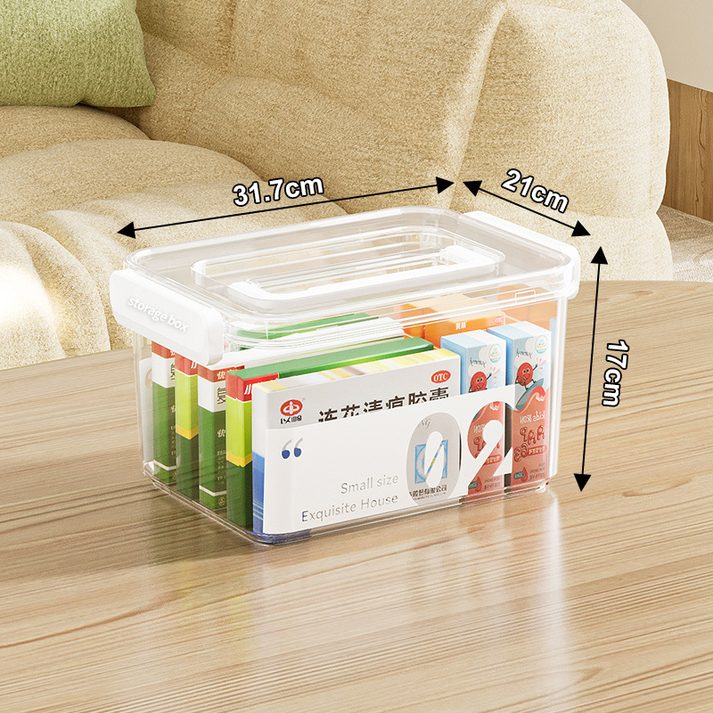 Multifuncional caja de la medicina hogar de gran capacidad espesado sellado de almacenamiento de la medicina transparente caja de primeros auxilios médicos