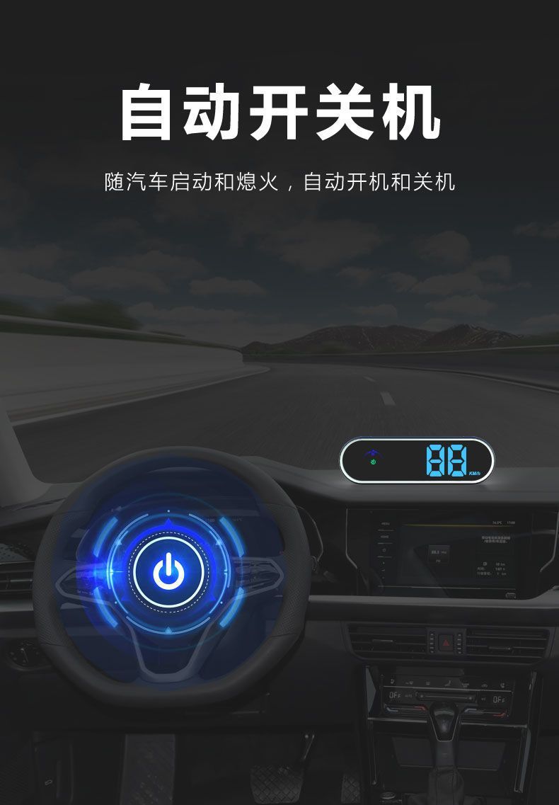 Car-mounted electronic dog head-up display with voice broadcast and Beidou car warning system