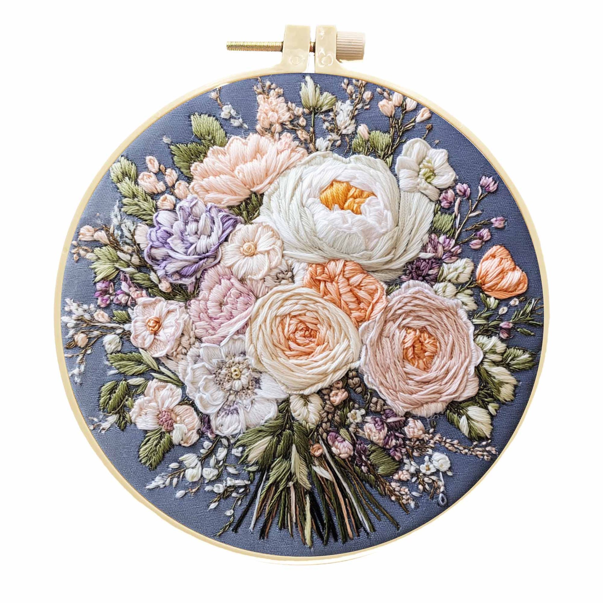 Flor de mano original bordada a mano transfronteriza DIY material paquete europeo DIY fresco decoración del hogar