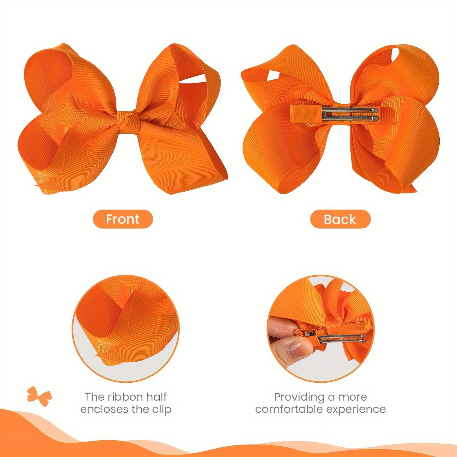 12pcs 6 Inch Girl Hair Bows Boutique Hair Clip Girls 'Cross-border