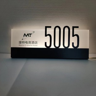 Hotel door plate LED luminous office door plate school Hotel KTV restaurant room number bathroom sign