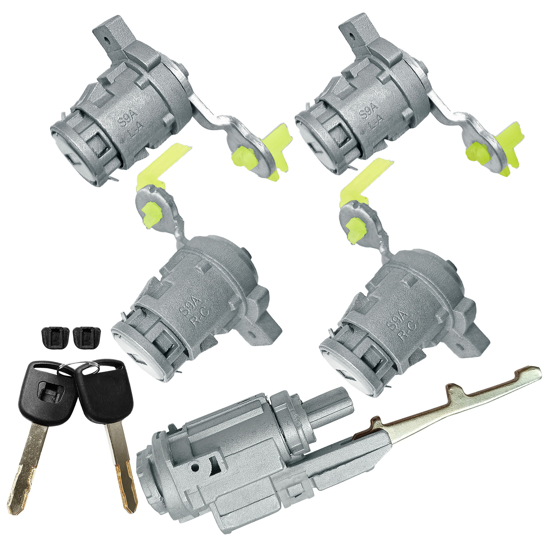 Transfronterizo aplicable a Honda CRV todo el cilindro de la cerradura CRV cerradura de la puerta izquierda y derecha 2 llaves cilindro de la cerradura de la puerta piezas automotrices