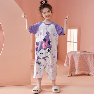 2025 Summer New Cross-Border Popular One-Piece Pajamas for Children, Short-Sleeved Anti-Kick Quilt, Baby One-Piece Cartoon Hoodie