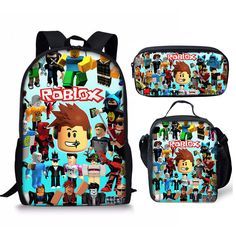 3D 新製品 Roblox 学生スクールバッグ ランチバッグ ペンシルバッグ Roblox プリント バックパック 3 点セット|undefined