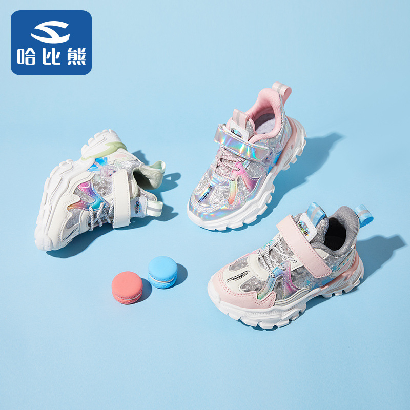 晋江哈比熊休闲时尚女童鞋2022年春季新青少年单鞋儿童运动鞋代发