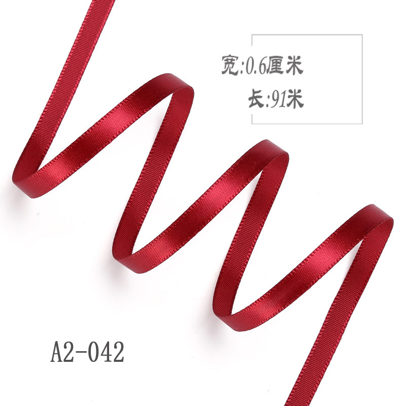 6mm poliéster con arco DIY cinta boda etiqueta marcador ropa cuerda de satén caja de regalo embalaje cinta delgada