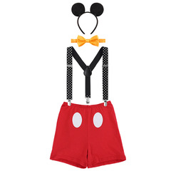 Baby Cake Destruction Pants Children's Birthday Costume Set Mickey Costume 4-Piece Set