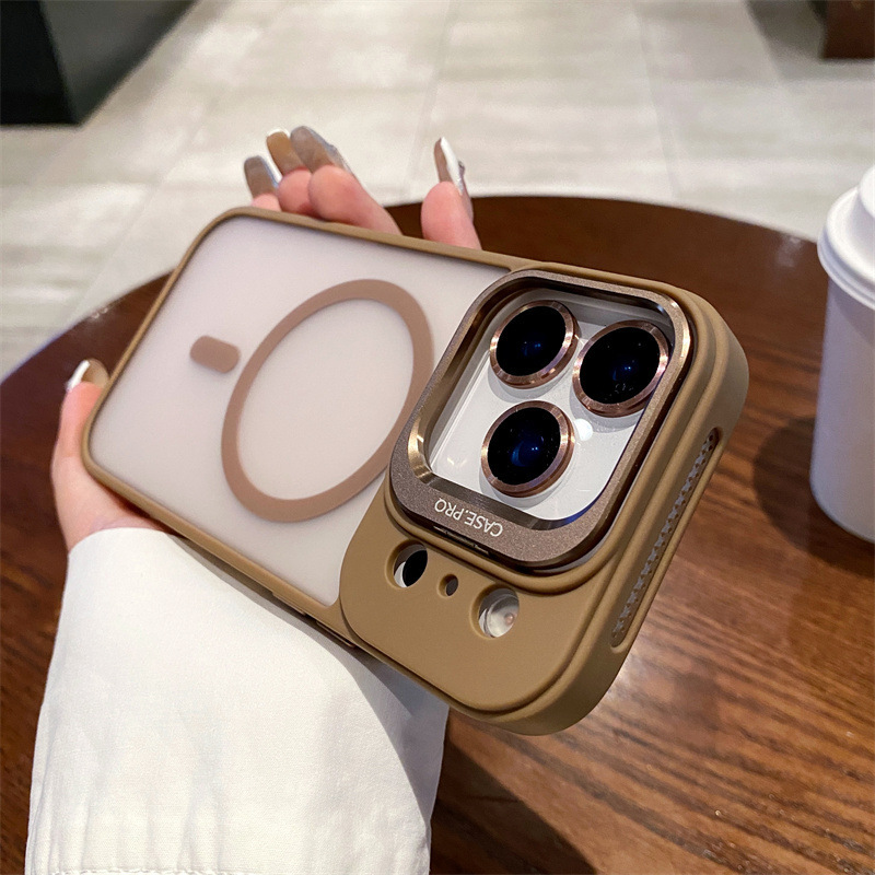 新しい iPhone17promax 携帯電話ケースレンズホルダー Apple 17air 磁気肌感触つや消しカバーに適しています|undefined