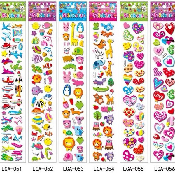 Long three dimensional cartoon sticker