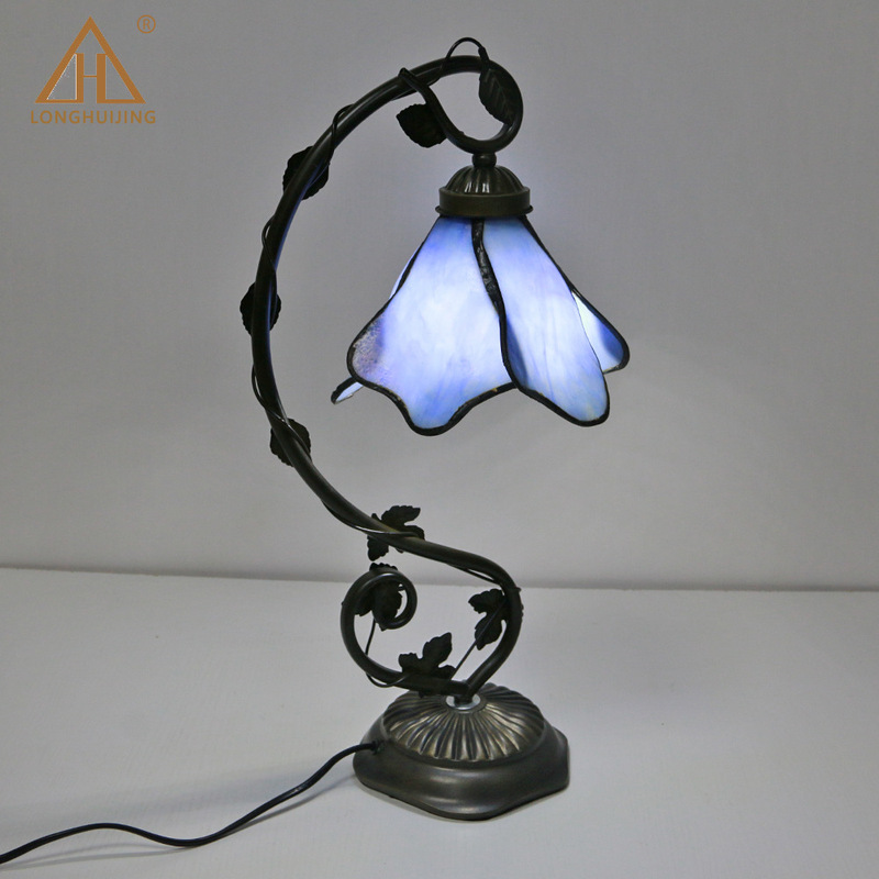 Factory Direct Tiffany Glass Table Lamp Modern Simple Study and Work Eye Protection Lamp Study Bedside Nightlight