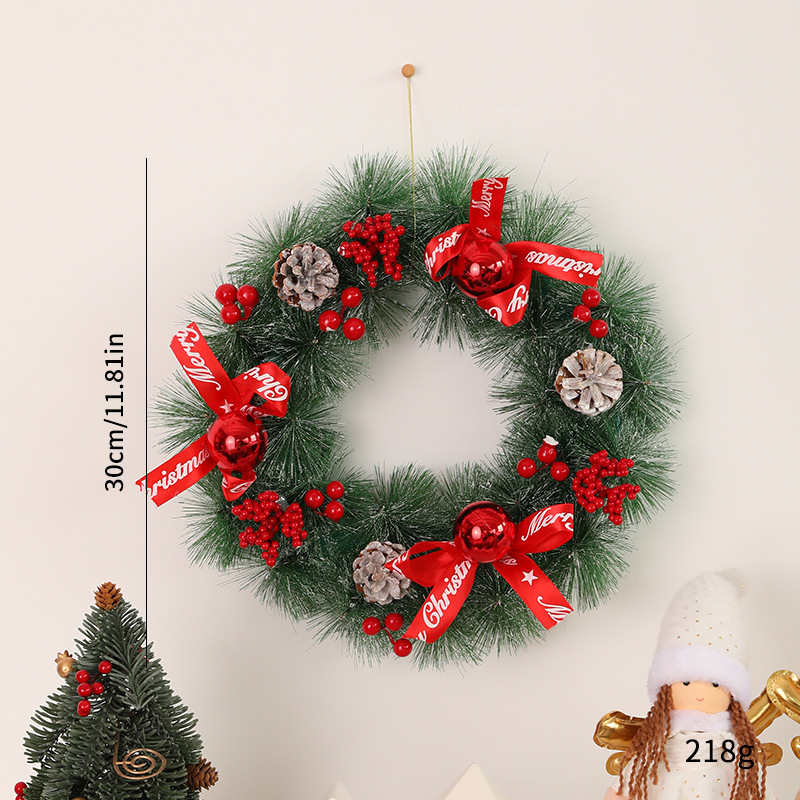 外国貿易の人気クリスマスの花輪のペンダントクリスマスのシーンのショーウインドーの扉を配置します。|undefined