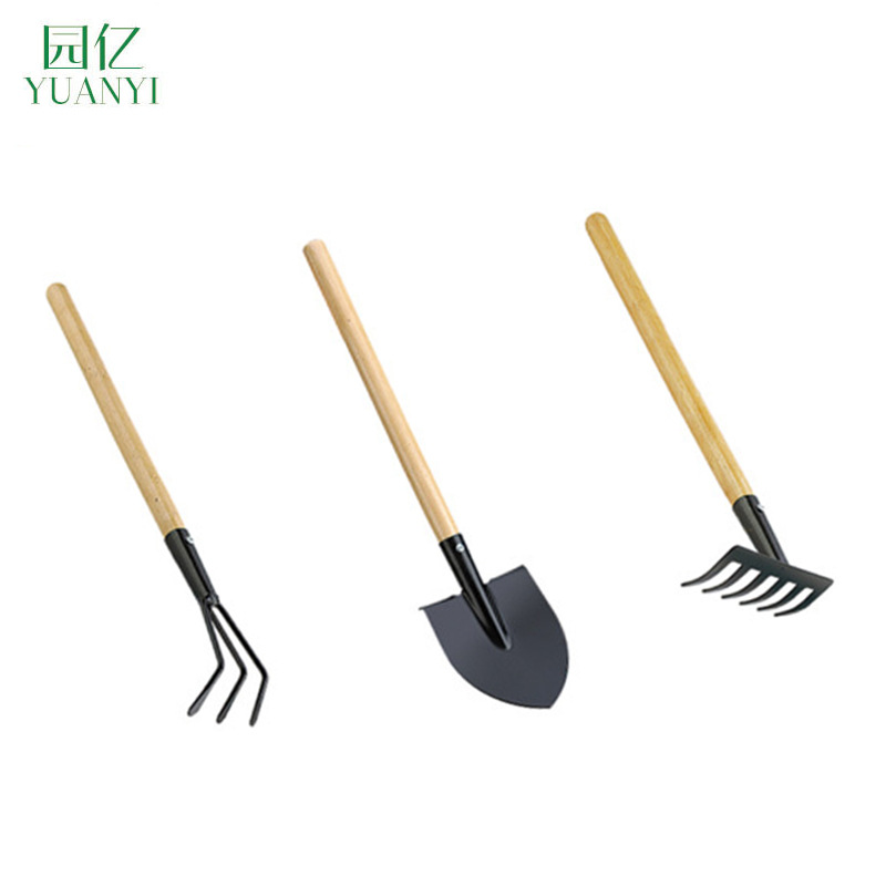 厂家直销园艺工具三件套园林铲锄头耙子盆栽工具庭院迷你工具